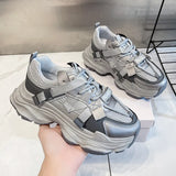 Dad Shoes Women 2025 Spring New Retro Heightening Mesh With Casual Feet Small Shoes