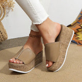 One-Size-Color Thick-Low Slippers Women 2025 New Casual Fashion Toe-Slope And