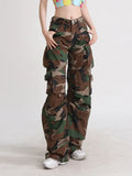 Zingj High Street Yabi Camouflage Cargo Pants Spring 2024 New Retro Large Pocket Loose Fashion Cargo