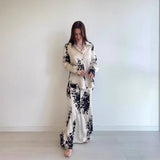 Women's Clothing 2025 Spring New Print Buttons Loose Half-Dress Fashion Suit