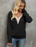 V-Neck Lace New Sweater Loose Casual Jacket Women's Knitwear