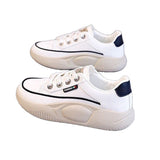 Round Head Single Shoes Women Wear 2025 Autumn New Lace-Collage Casual Shoes With Thick-Soled Rocking