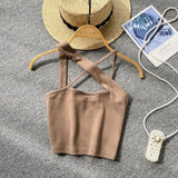 Zingj Version Of Solid Color Versatile Sling Vest Female Inside To Wear 2023 Summer New High Waist Crop Candy Color Small