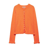 Women's Autumn And Winter New Laminated Wooden Ear Knitted Shirt