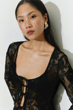 Hollow U-Neck Long-Sleeved Lace Jersey Women's Spring And Summer Can Be Folded With Sweet And Spicy Pure Lust Burqas Sunscreen