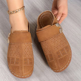 Bag Head Flat Bottom Leisure Half Slippers Women 2025 New Solid Color Slope And Metal Buckle Beach