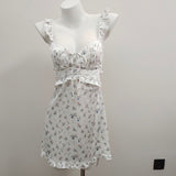 Babes Shredded Flower Sling Skirt Girl Summer New Pure Lust High-End Feel Back Dress Skirt Skirt Pyjamas