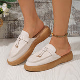 Large-Size New Autumn 2025 New Fashion Single Shoes With Flat Comfortable Thick-Soled Slippers Women's