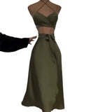 Summer New Breast-Wearing Waist Seaside Holiday Dress Suit Women's