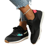 Casual Shoes Women's New Round Head Tie With Color Mesh Sports Shoes In The Summer Of