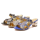 Fashion Water Drill Rough And Slippers Women's Summer High And Cool Drag 42 Yards New Diamond Set Hollow High And Cool