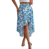 Shooting 2025 Spring And Summer Flowers Lotus Leaves In The Middle Of The Long Irregular Skirt Women's