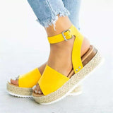 Yards Of Women's Sandals A Word Buckle Thick Bottom And High Heels Of Sandals Women Feel