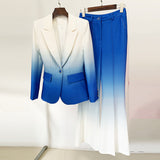 New Star Fashion Temperament Gradient Color Repair Suit Trouser Trousers Set Two