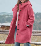 Autumn And Winter Station Long Hair Women's Coat Multi-Color Multi-Code Hooded Coat Outdoor
