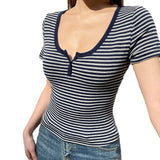 Cloth Forgets The Oblique Shoulder Stripes Thin Slim Long-Sleeved T-Shirt Sexy Bare Shoulders Simple Thin Casual