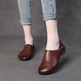 Layer Of Cowhedel Flat Soft Sole Single Shoes Spring Mori Literature And Art Retro Leather Hand-Sleeve Women's Shoes Breathable