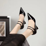 Spring And Summer Show New Slope Heel Red High Heels Women Patent Leather Sexy Bao Head Individual