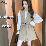 Women Hot Sale S-3XL All-match 2 Piece Outfit Simple Office Lady Spring Design Female Clothing Stylish Korean Style