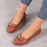 Women 2025 Summer And Autumn New One-Legged Flat Work Small Leather Shoes Soft Soles Casual Large Size Women Lazy