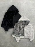 Autumn And Winter New Hooded Jacket Two-Sided Pattern Retro Leopard Zipper Hoodie Loose Personality