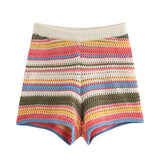 2025 New Crochet POLO Shirt Knitted Knitted Blouse Shorts Set
