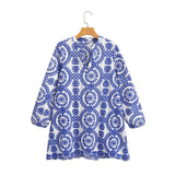 Women's Long-Sleeved Loose Embroidery Dress
