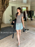 Xixi 13 Line 2025 Autumn White Standard New High-Waisted Half-Body Skirt Pure Color A Word Ass Hip Short Skirt
