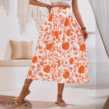 Hot Selling Independent Research And Development Dress In The United States Station Print Casual Waist Clear Fresh Air