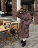 Leisure Collection Waist Thin Long Bread Cotton Clothes Women Thick Warm Cotton Coat
