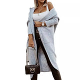 2025 Long Cardigan Hoodie Knitted Sweater Jacket Long