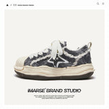 Shoes Destroy The Aesthetic Deconstruction Of Dissolved Shoes Retro To Make Old Youth Plate Shoes Trendy Men's Shoes Men's