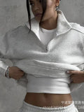 Velvet Half Zipper Collar Collar Sweater 30 Cotton Leisure Sports Blouse Woman In Autumn And Winter