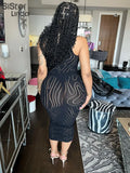 Inclined Shoulder Maxi Dresses Women 2023 Summer Sexy Hollow Trend Skinny Robe Female Elegant Bodycon Vestidos