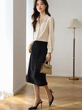 2025 New Solid Color Shirt Slim Fashion Shirt Elegant Temperament Commuting OL Chiffon