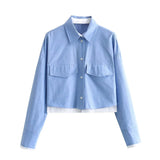 And Winter New Short Style Splicing Design Loose Fashion Shirt