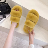Autumn And Winter New Plush Slippers Women Home Warm Cotton Slippers Casual Fashion Wearing Hair Slippers