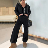 New Autumn And Winter Panties Casual Fashion Pure Color Sweater Suit