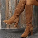 Size 2025 New Autumn And Winter Fashion Women's High-Heeled Long-Heeled Over-Knee Boots Thick Heel Thick Thick Thick Sand
