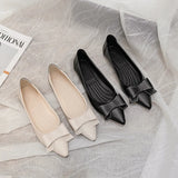 And Summer And Autumn Casual Flat-Bottomed Tip Fashion Single Shoes Women Soft-Tailed Bean Shoes Bows Work Shoes