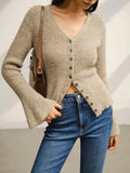 And Winter Knitted Cardigan Elegant Temperament Casual Long-Sleeved