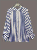 Summer Long-Sleeved Striped Shirts Slim Casual Loose Women's Shirt Tops Women's