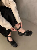 Gentle ~ French Style New Chinese Style With Skirt Flowers Mary Precious Shoes To Increase Temperament French Single Shoes