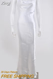 Elegant Satin Backless Long Dress For Women Gown Summer Spaghetti Strap Sleeveless Night Club Party Long Dress