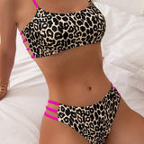 2025 New Sexy Leopard Print Split Two Sets Of Sexy Bikini