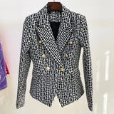 Star New Female Coat Lion Button Double Buckle Repair Geometry Of The Figure Of The