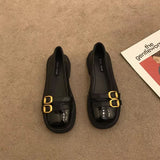 New Summer Retro British Wind Small Leather Shoes With A Foot Pedal French Single Shoes Mary Jane Women's