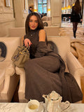 Knitted Cardigan + Long Skirt Suit Woman Body Simple Elegant Temperament Afternoon Tea
