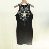 Fashion New Star Embroidery Heavy Industry Nails Tight Sleeveless Vest