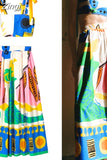 Printed Pleated Midi Skirt Woman High Waist Summer Skirt Sets Stylish Long Skirts For Women Fashion 2023 Beach